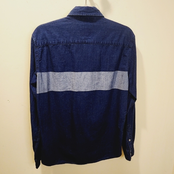 PREMIUM Indigo American Eagle Outfitters Denim Cotton Button Down Shirt size S - Picture 9 of 10
